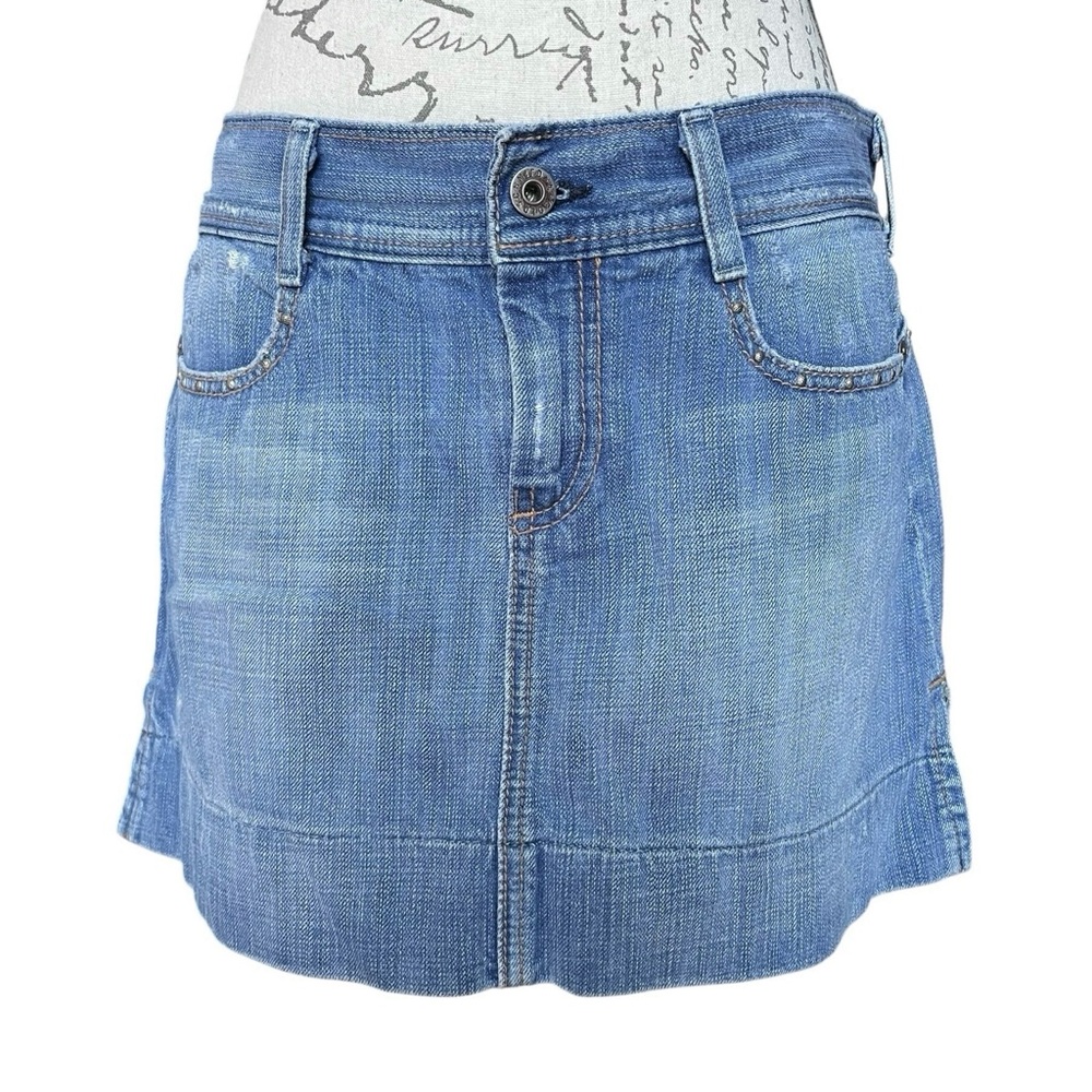y2k Distressed AG Adriano Goldschmied The Linger A Line Denim Skirt - 30R